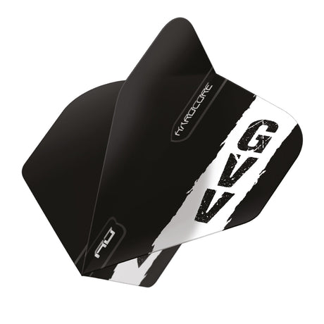 Gian van Veen Black with GVV logo Hardcore Standard Dart Flights by Red Dragon - view 3