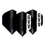 Gian van Veen Black with GVV logo Hardcore Standard Dart Flights by Red Dragon - view 2
