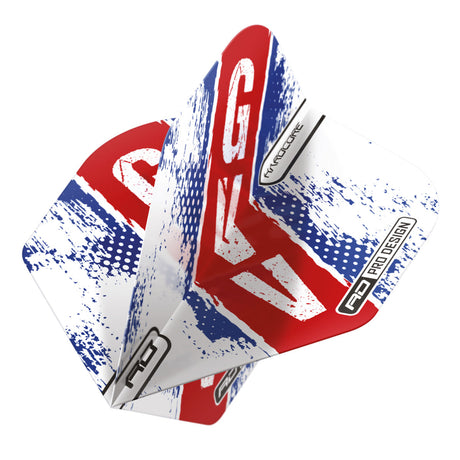Gian van Veen Red, White and Blue Hardcore Standard Dart Flights by Red Dragon - view 3