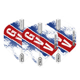 Gian van Veen Red, White and Blue Hardcore Standard Dart Flights by Red Dragon - view 2