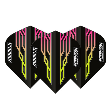 Airwing Black, Pink & Yellow Standard Dart Flights by Red Dragon - view 2