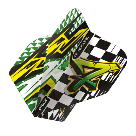 Hardcore XT Black, White & Green Standard Dart Flights by Red Dragon - view 2