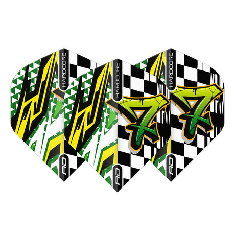 Hardcore XT Black, White & Green Standard Dart Flights by Red Dragon - view 3