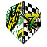 Hardcore XT Black, White & Green Standard Dart Flights by Red Dragon