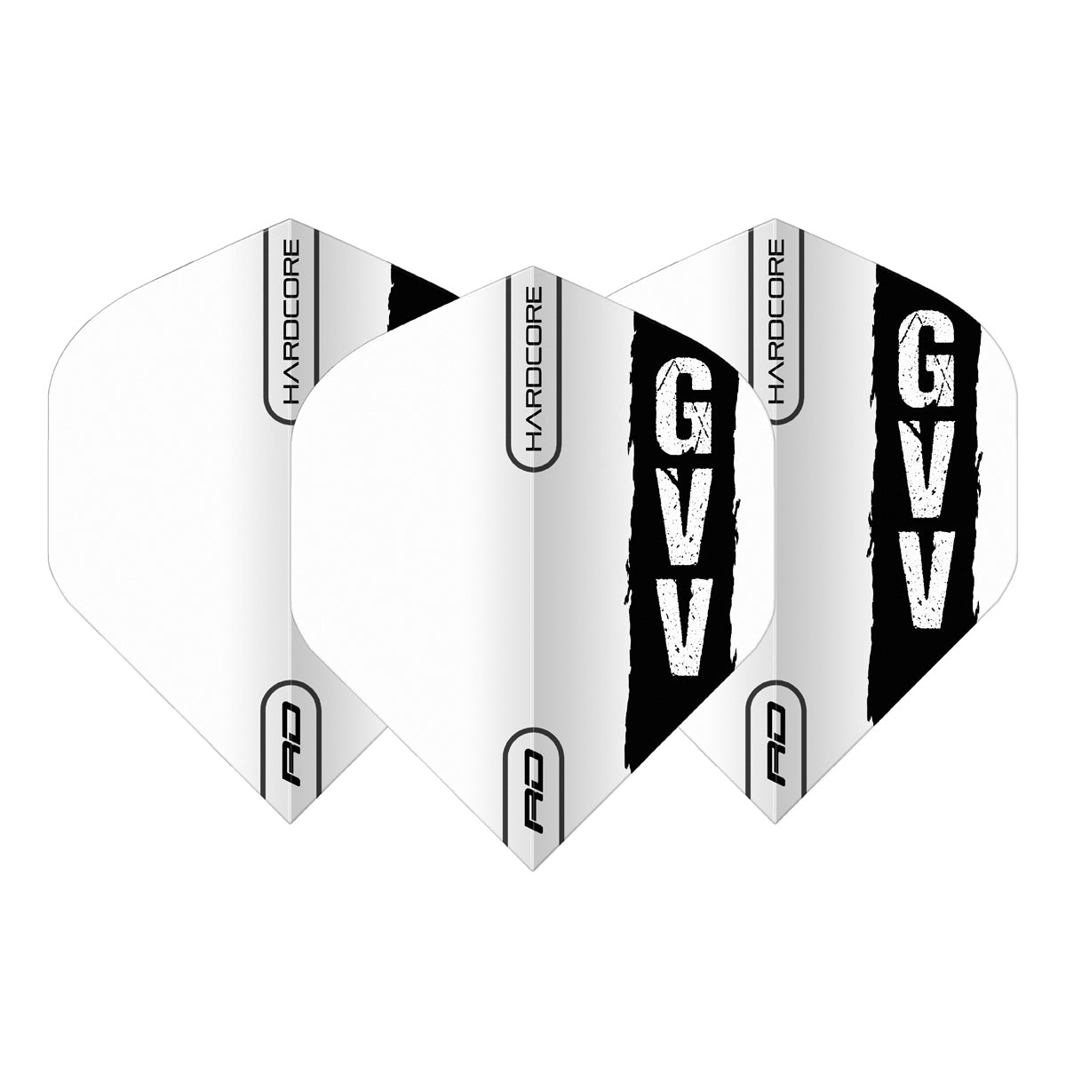Gian van Veen Black & White Hardcore Standard Dart Flights by Red Dragon - view 3