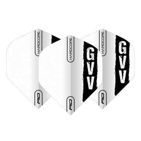 Gian van Veen Black & White Hardcore Standard Dart Flights by Red Dragon - view 3