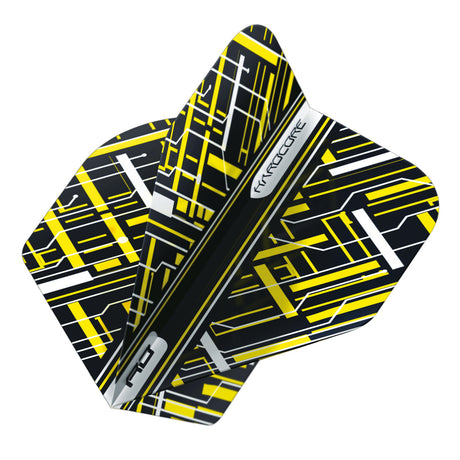 Hardcore Radical Black & Yellow Standard Dart Flights by Red Dragon - view 2
