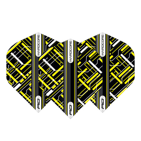 Hardcore Radical Black & Yellow Standard Dart Flights by Red Dragon - view 3