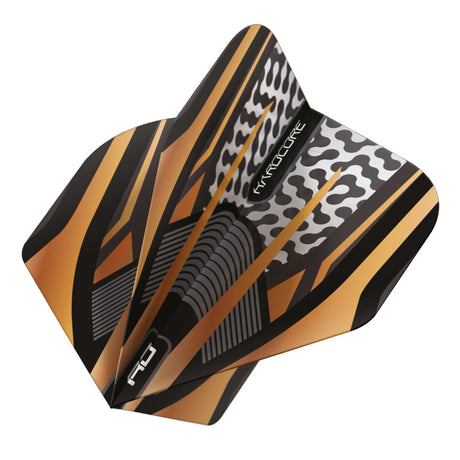 Hardcore Premium Gold, Black & Grey Standard Dart Flights by Red Dragon - view 2