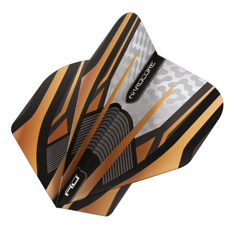 Hardcore Premium Gold, Black & White Standard Dart Flights by Red Dragon - view 2