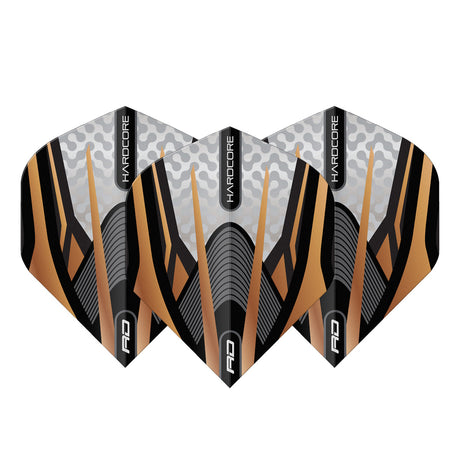 Hardcore Premium Gold, Black & White Standard Dart Flights by Red Dragon - view 3