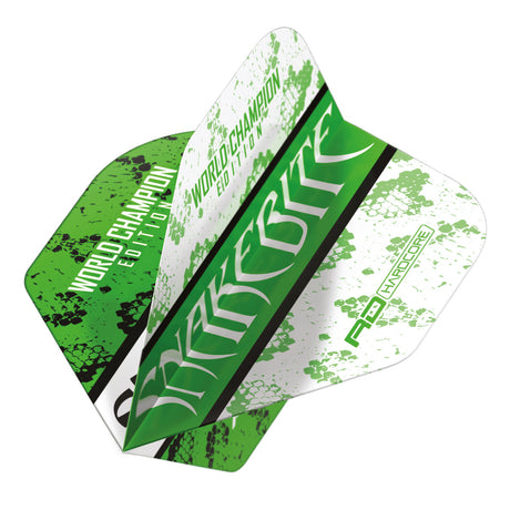 Peter Wright Green & White Yin Yang Standard Dart Flights by Red Dragon - view 2