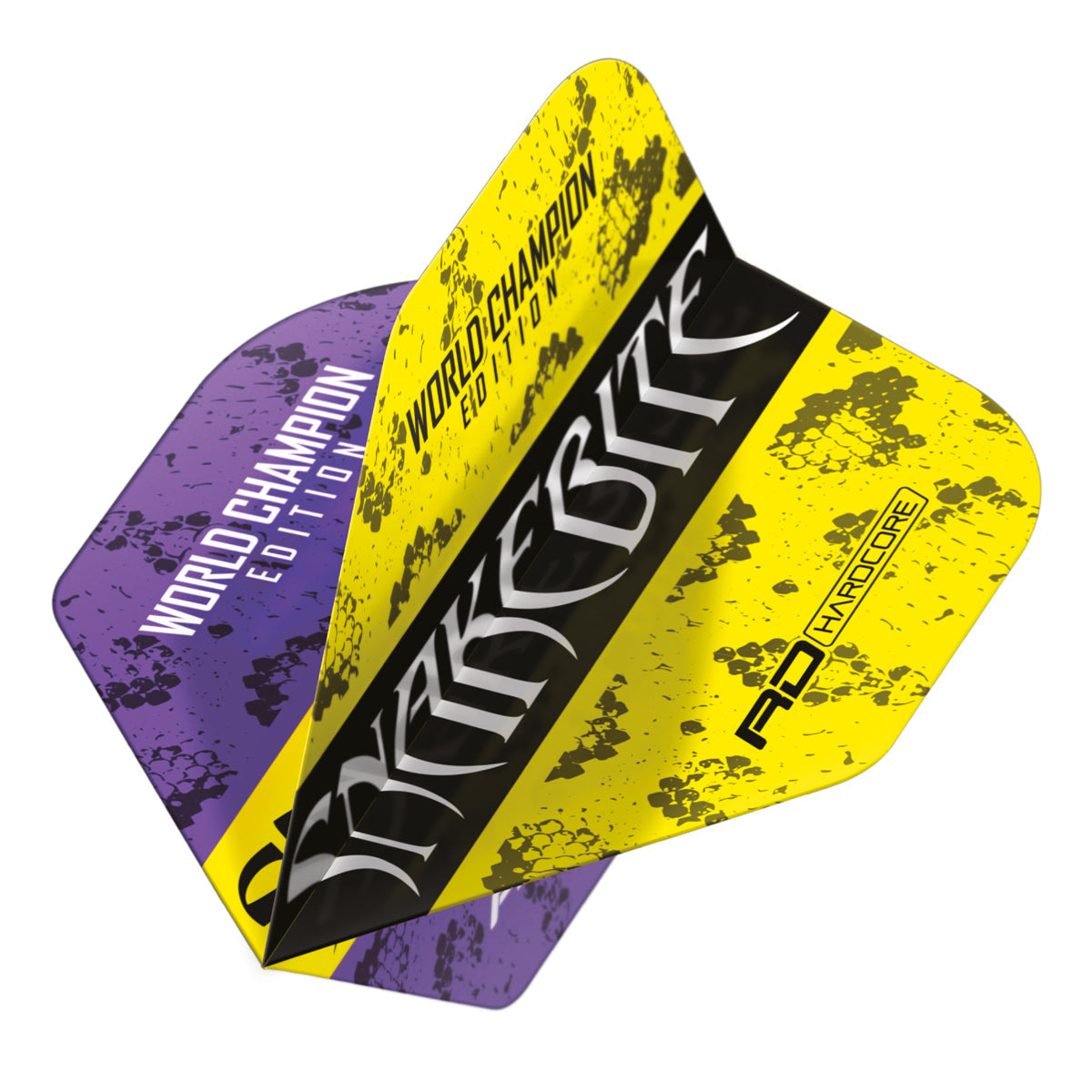 Peter Wright Purple & Yellow Yin Yang Standard Dart Flights by Red Dragon - view 2