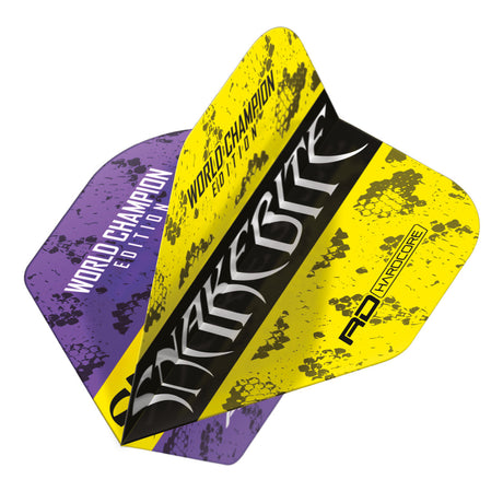 Peter Wright Purple & Yellow Yin Yang Standard Dart Flights by Red Dragon - view 2