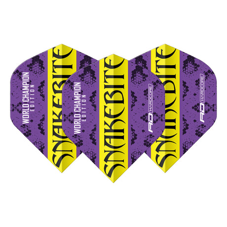 Peter Wright Purple & Yellow Yin Yang Standard Dart Flights by Red Dragon - view 6