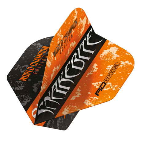 Peter Wright Orange & Black Yin Yang Standard Dart Flights by Red Dragon - view 2