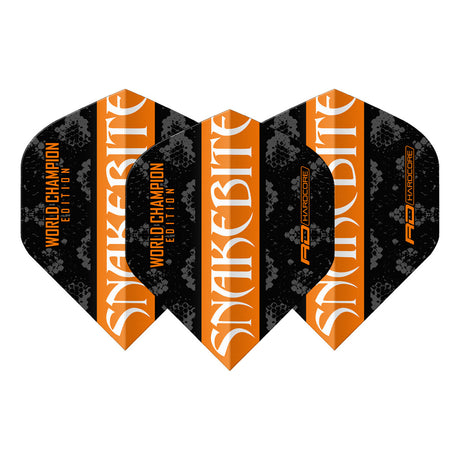 Peter Wright Orange & Black Yin Yang Standard Dart Flights by Red Dragon - view 6