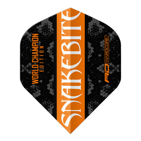 Peter Wright Orange & Black Yin Yang Standard Dart Flights by Red Dragon - view 5