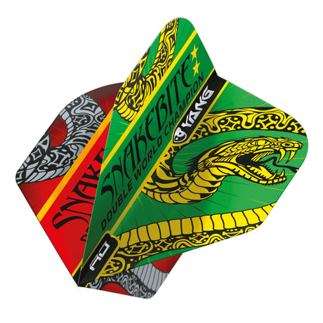 Peter Wright Red & Green Yin Yang Standard Dart Flights by Red Dragon - view 2