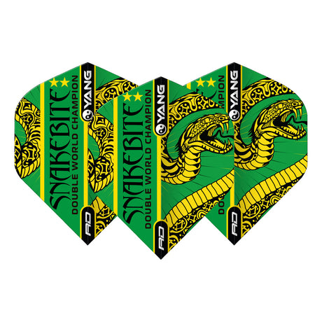 Peter Wright Red & Green Yin Yang Standard Dart Flights by Red Dragon - view 4