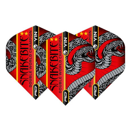 Peter Wright Red & Green Yin Yang Standard Dart Flights by Red Dragon - view 6