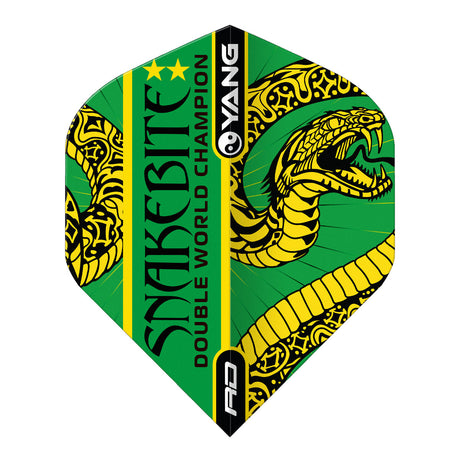 Peter Wright Red & Green Yin Yang Standard Dart Flights by Red Dragon - view 3