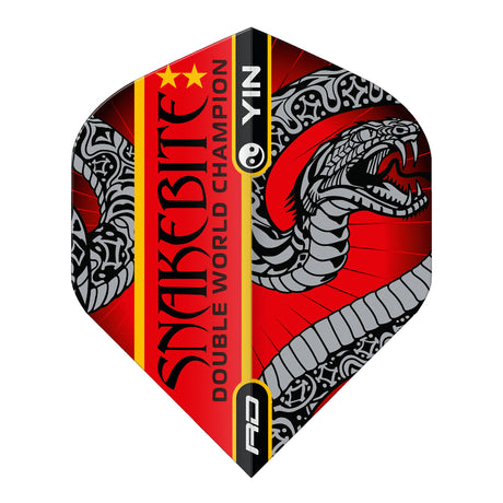 Peter Wright Red & Green Yin Yang Standard Dart Flights by Red Dragon - view 5