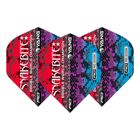 Peter Wright Green, Blue & Red Yin Yang Standard Dart Flights by Red Dragon - view 4