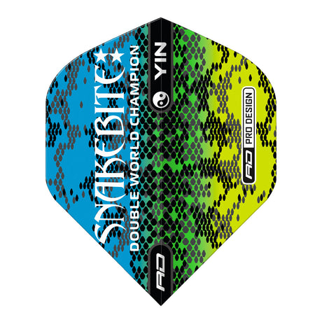 Peter Wright Green, Blue & Red Yin Yang Standard Dart Flights by Red Dragon - view 5