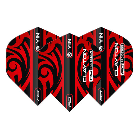 Jonny Clayton Red & Green Yin Yang Standard Dart Flights by Red Dragon - view 6