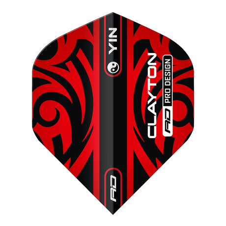 Jonny Clayton Red & Green Yin Yang Standard Dart Flights by Red Dragon - view 5
