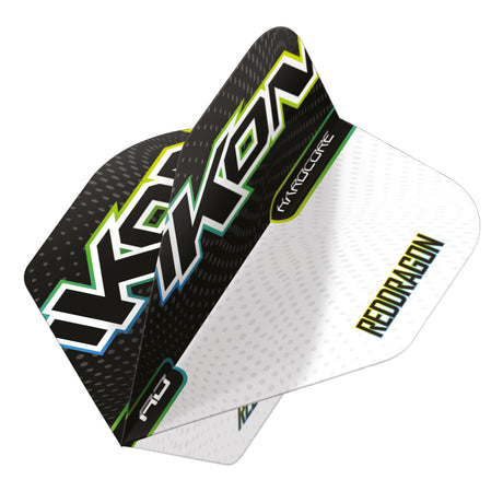 Hardcore Radical Black & White Ikon Standard Dart Flights by Red Dragon - view 2