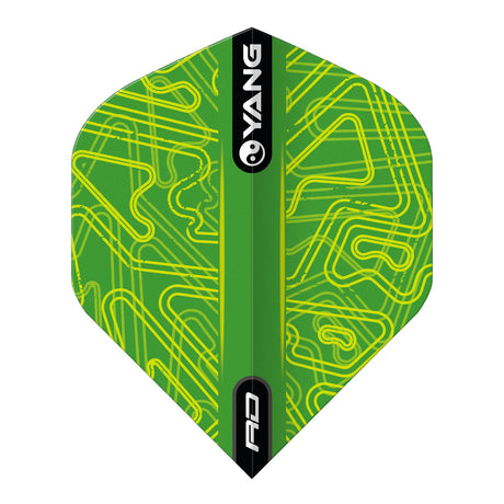 Yin Yang Green & Black Standard Dart Flights by Red Dragon - view 3
