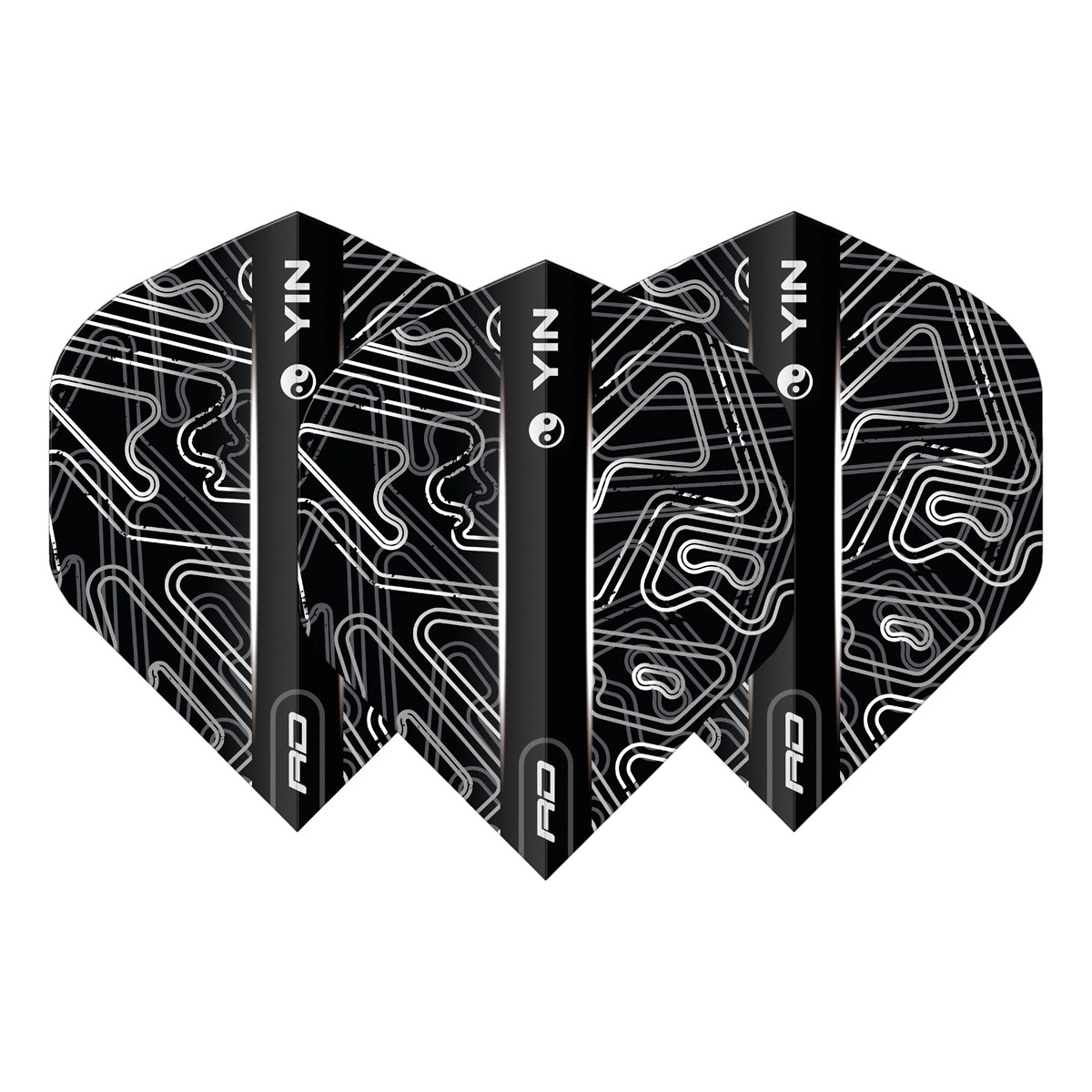 Yin Yang White & Black Standard Dart Flights by Red Dragon - view 6