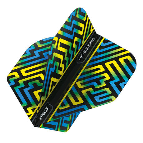 Hardcore XT Blue, Green & Yellow Standard Dart Flights by Red Dragon - view 2