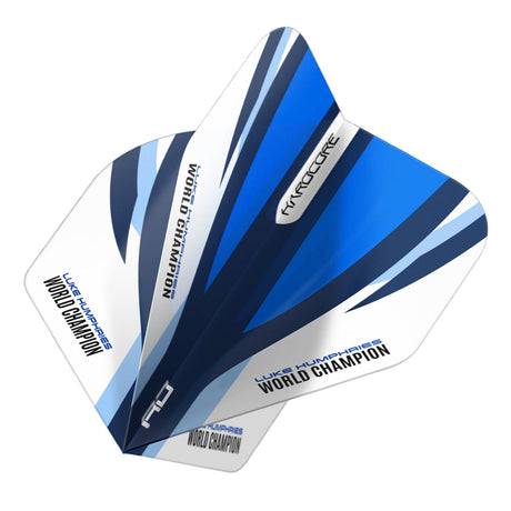 Luke Humphries Blue & White Hardcore Standard Dart Flights by Red Dragon - view 3