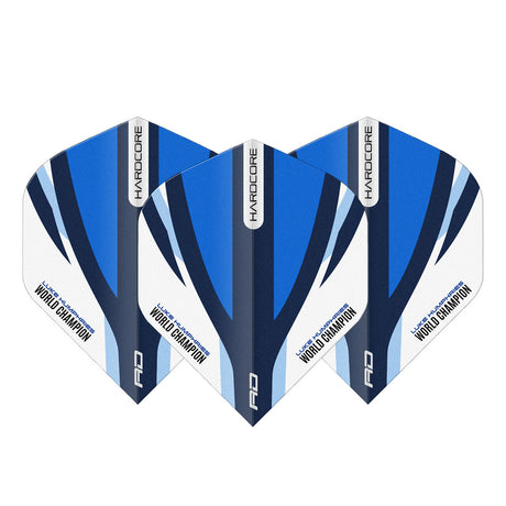 Luke Humphries Blue & White Hardcore Standard Dart Flights by Red Dragon - view 2
