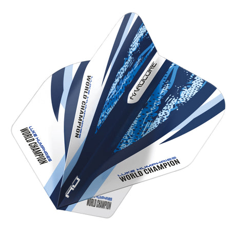 Luke Humphries White & Blue Hardcore Standard Dart Flights by Red Dragon - view 3