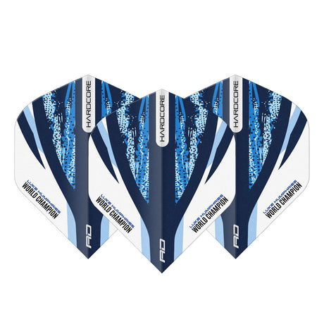 Luke Humphries White & Blue Hardcore Standard Dart Flights by Red Dragon - view 2