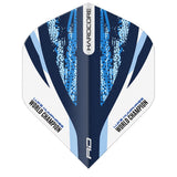 Luke Humphries White & Blue Hardcore Standard Dart Flights by Red Dragon
