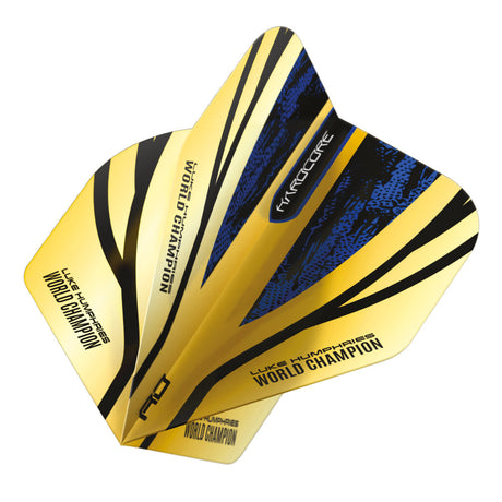Luke Humphries Gold Hardcore Premium Standard Dart Flights by Red Dragon - view 3