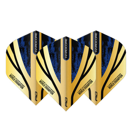 Luke Humphries Gold Hardcore Premium Standard Dart Flights by Red Dragon - view 2