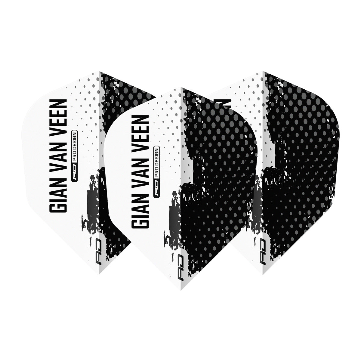 Gian van Veen Black & White No6 Dart Flights by Red Dragon - view 2