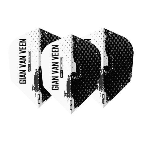 Gian van Veen Black & White No6 Dart Flights by Red Dragon - view 2