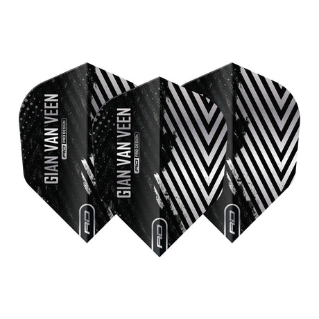 Gian van Veen Black & Silver No6 Dart Flights by Red Dragon - view 2