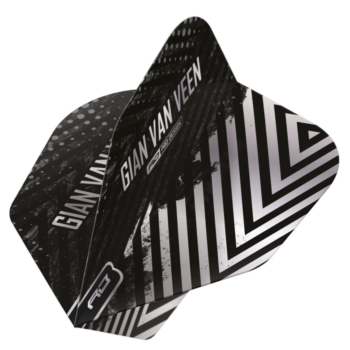 Gian van Veen Black & Silver No6 Dart Flights by Red Dragon - view 3