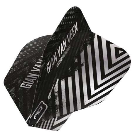 Gian van Veen Black & Silver No6 Dart Flights by Red Dragon - view 3