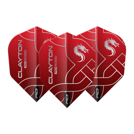 Jonny Clayton Red & Black Hardcore No6 Dart Flights by Red Dragon - view 2