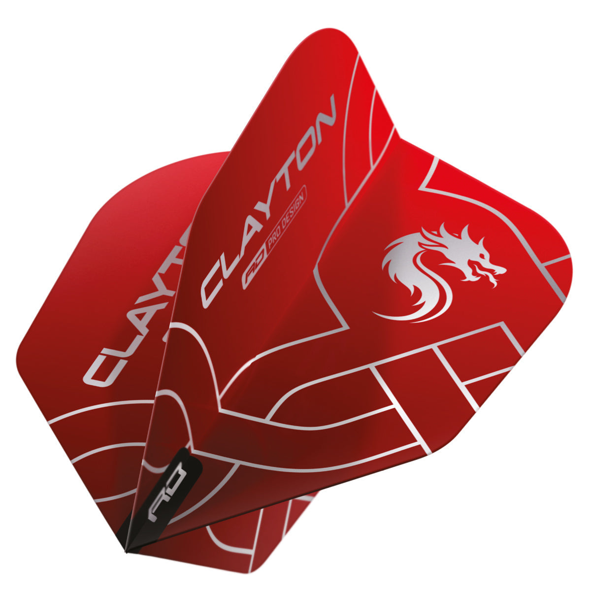 Jonny Clayton Red & Black Hardcore No6 Dart Flights by Red Dragon - view 3