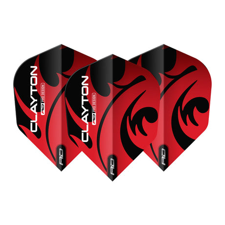 Jonny Clayton Red & Silver Hardcore No6 Dart Flights by Red Dragon - view 2